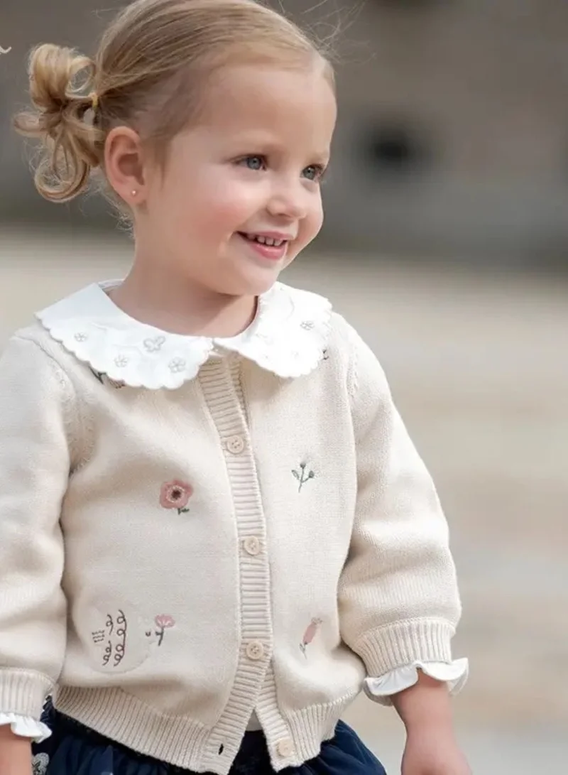 Dave & Bella Beige Floral Cardigan